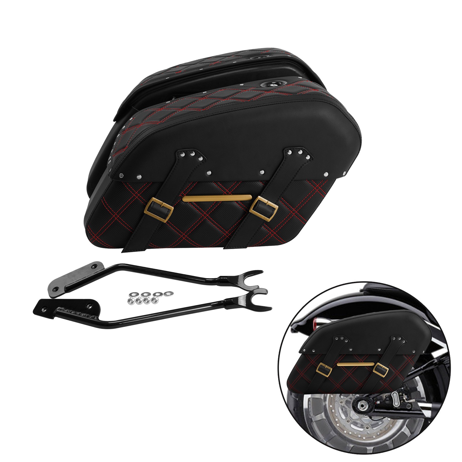 Fit For Harley Davidson Fat Boy Detachable Saddlebags 2018-2025