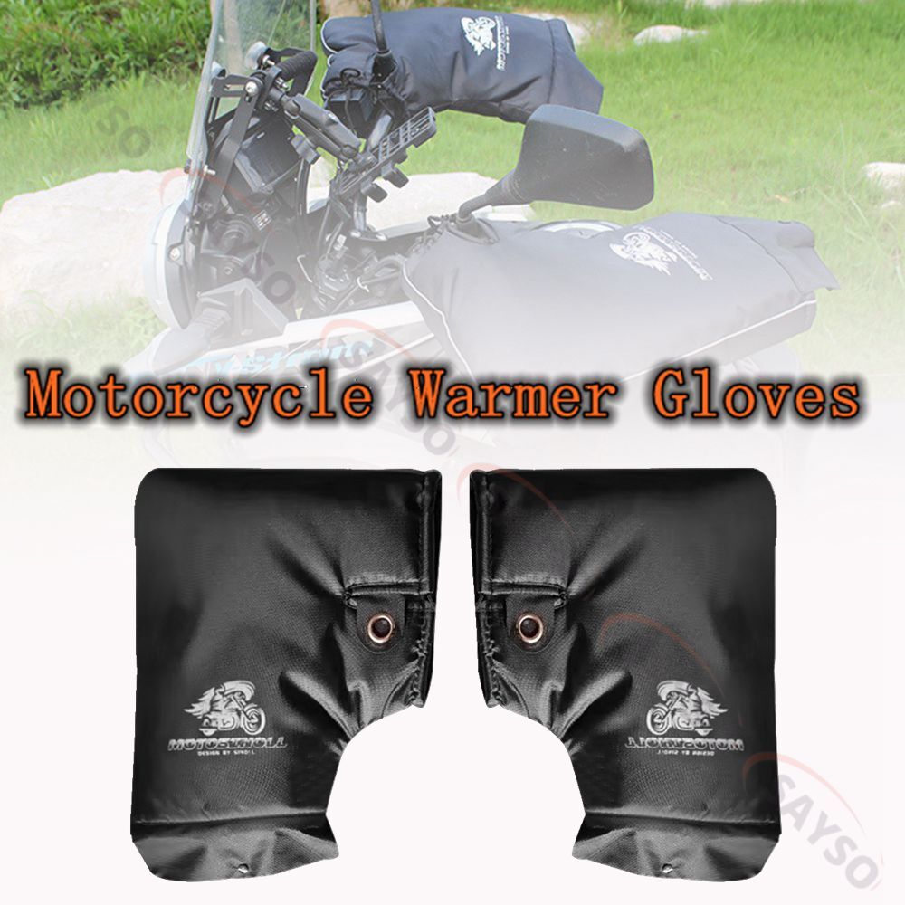 Motorcycle Scooter Thick Warm Handlebar Muff Grip Handle Bar Rainproof Gloves