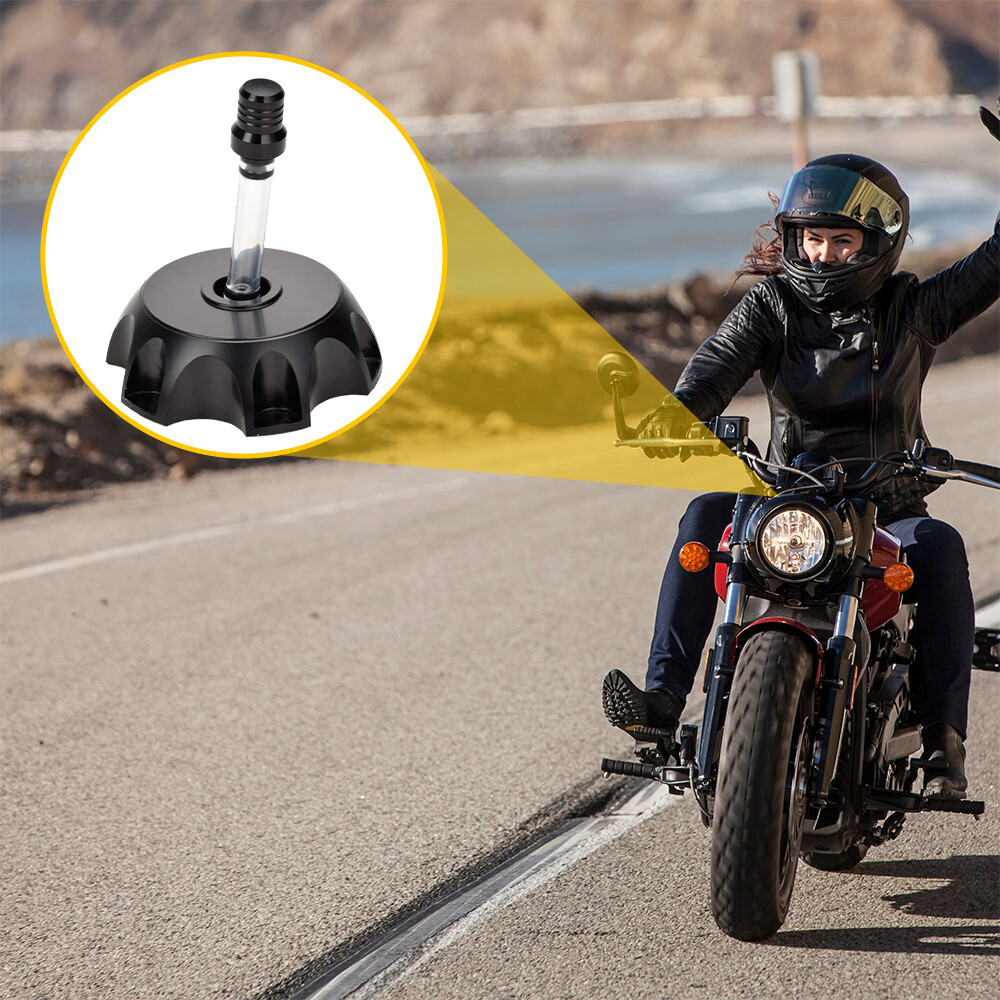 1PCS Aluminum Gas Motorcycle Fuel Black Tank Cap Gas Lid Car 51-54mm Accessories