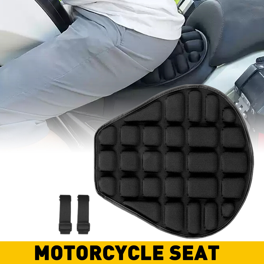 Motorcycle Comfort Seat Pad Gel Cover Cushion 3D Pressure Black Relief Universal