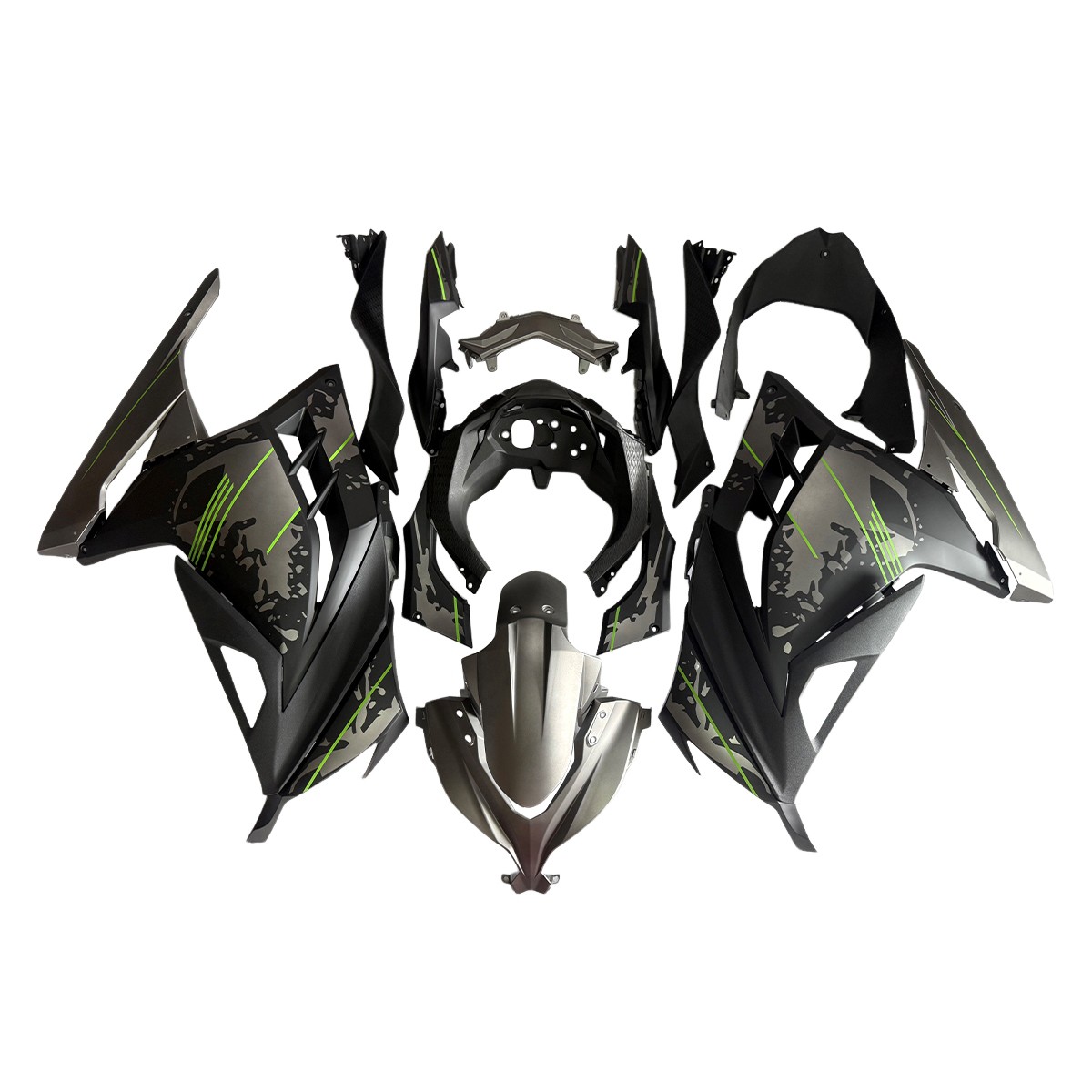 Fairings for 2013 2017 Ninja 300 Kawasaki ABS Injection Iron Gray Black Bodywork