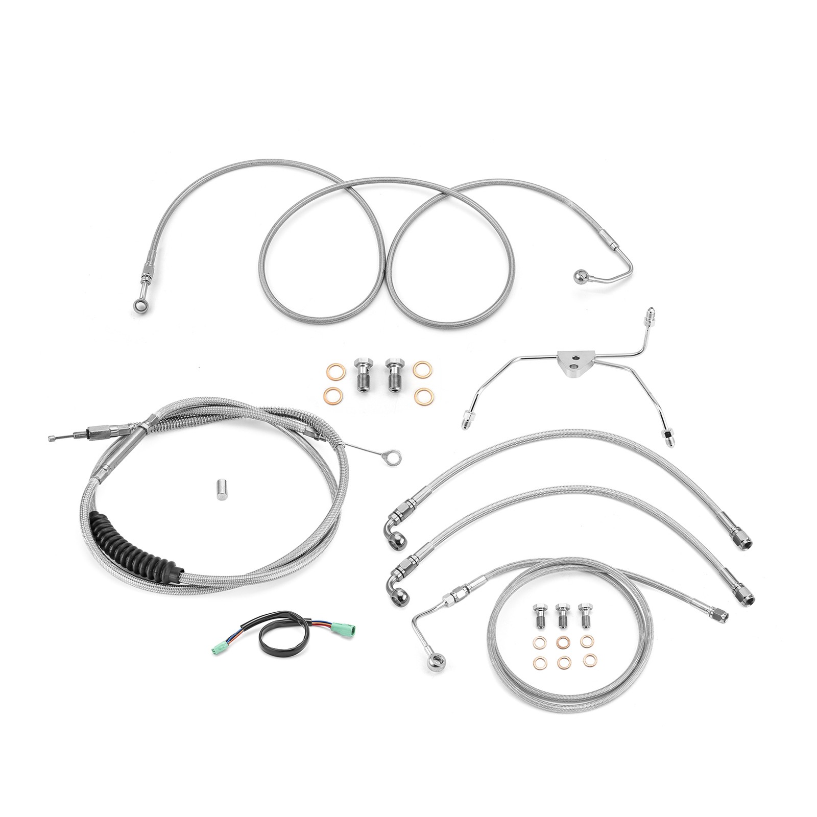 For 2009-2013 Harley Touring 16″-18″ Handlebar ABS Chrome Handlebar Cable Kit