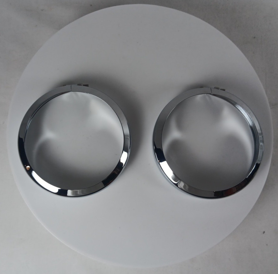 UNBRANDED FOR HARLEY DAVIDSON 4 in CHROME PASSING LAMP RINGS BEZELS W/HARDWARE