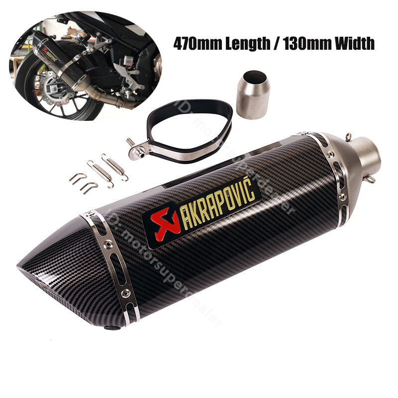 38-51mm Motorcycle Muffler Tips Modified Exhaust Pipe Long 470mm with DB Killer