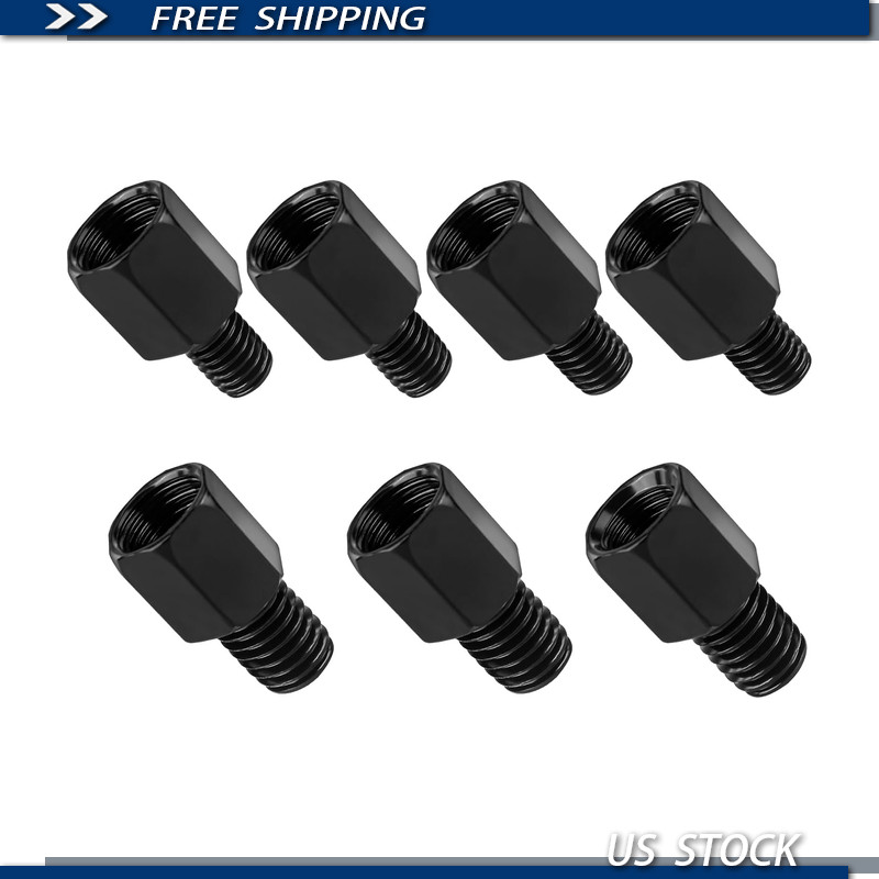 10mm to 10mm/8mm Standard/Reverse Thread Motorcycle Mirror Mount Adapter, Black
