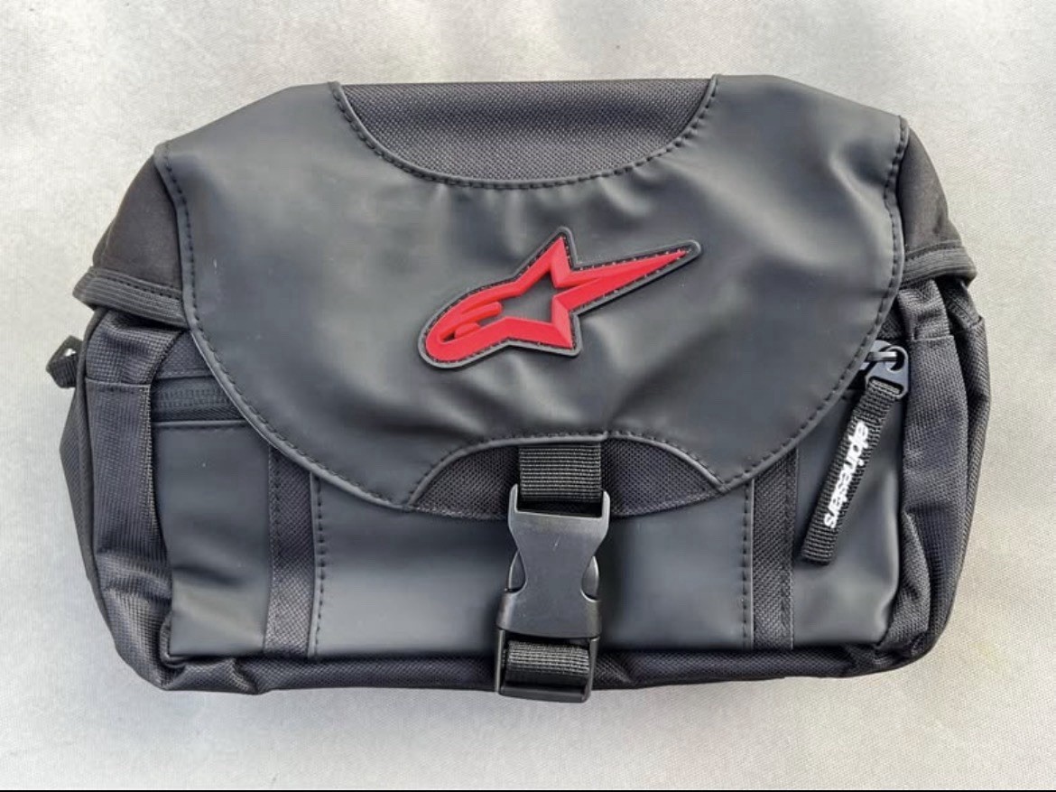 Alpinestars Polyamide Motorcycle Black Waist Bag/Straps/Rain Cover/ 11in X 7in