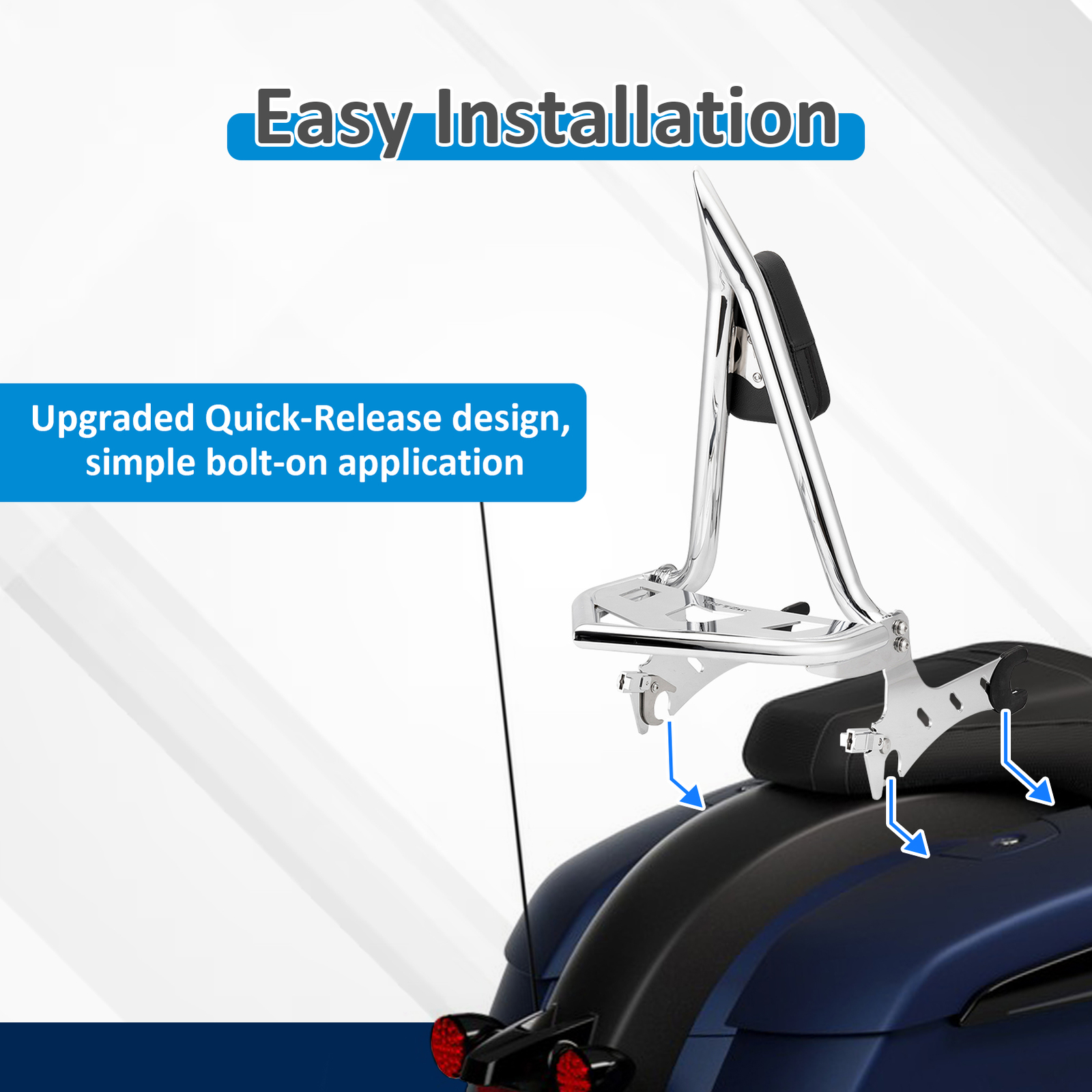 23″ Height Backrest Sissy bar for Indian Chieftain Roadmaster Vintage 2014-2025