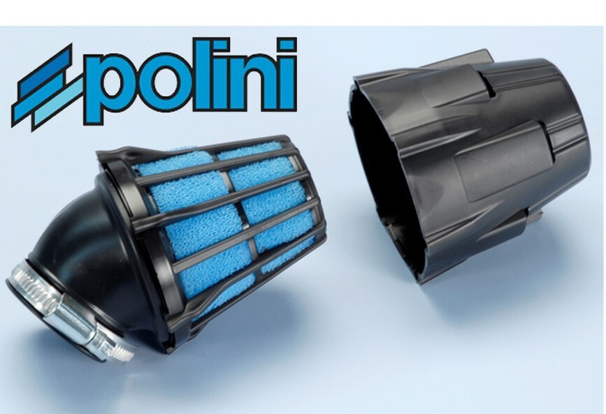 46mm Diameter Racing Air Filter with Cover Universal fitment / Scooter 30° black