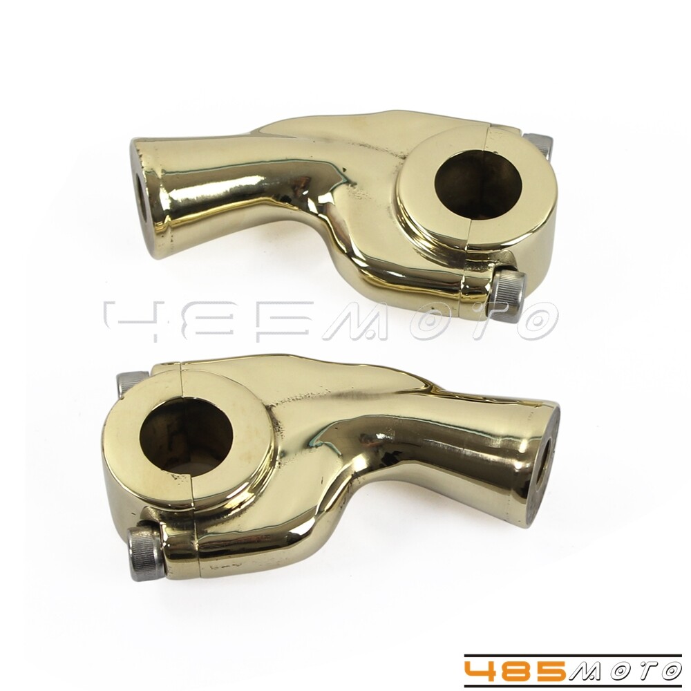 Brass 22mm 7/8″ Handlebar Mount Clamp Riser Kit For Harley Dyna Chopper Bobber