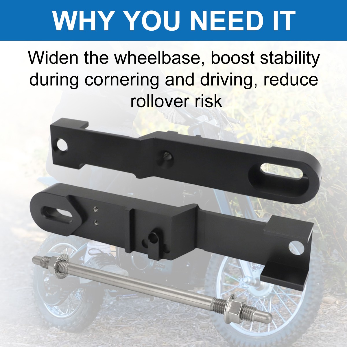 Bolt-On Swing Arm Extension Kit 4″- 5″ For Razor MX650 SX500 Stretched Aluminum