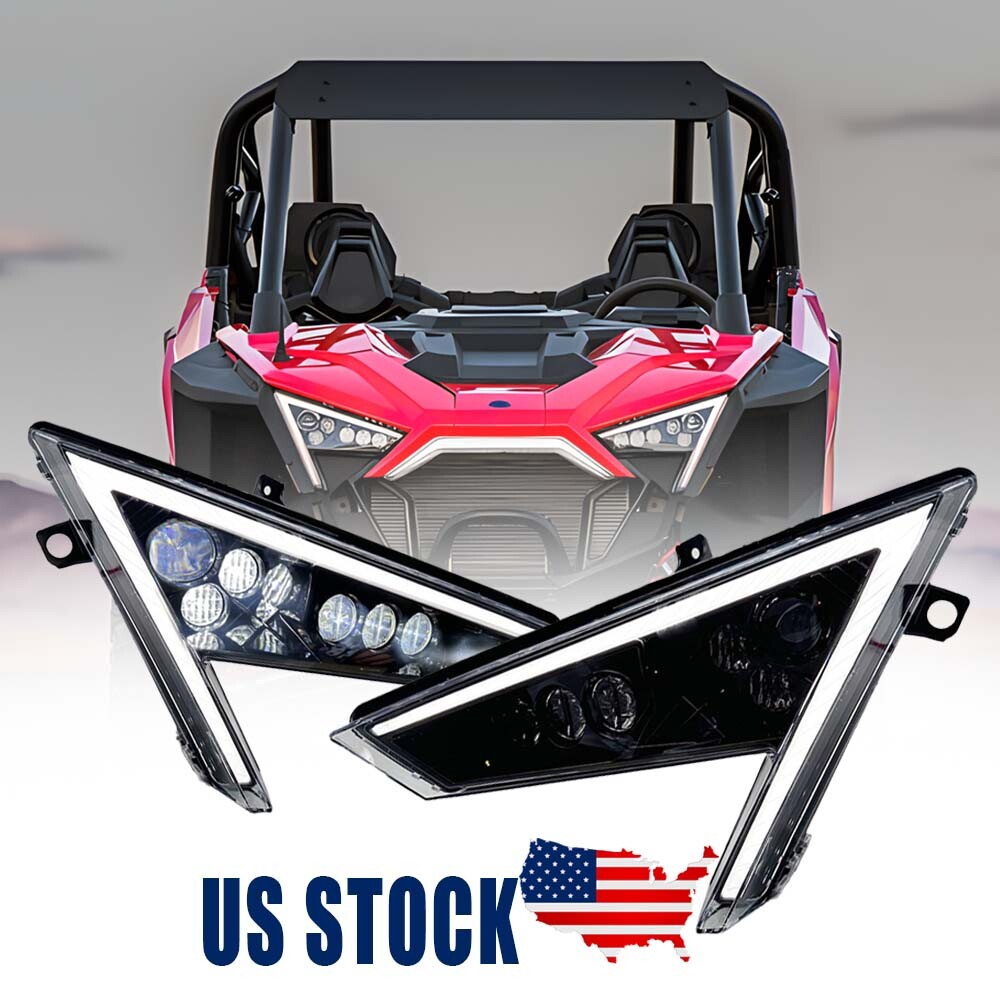 Led Headlights For Polaris RZR Pro XP 2020-2024 RZR Turbo R 2022-2024 Hi/Lo Beam