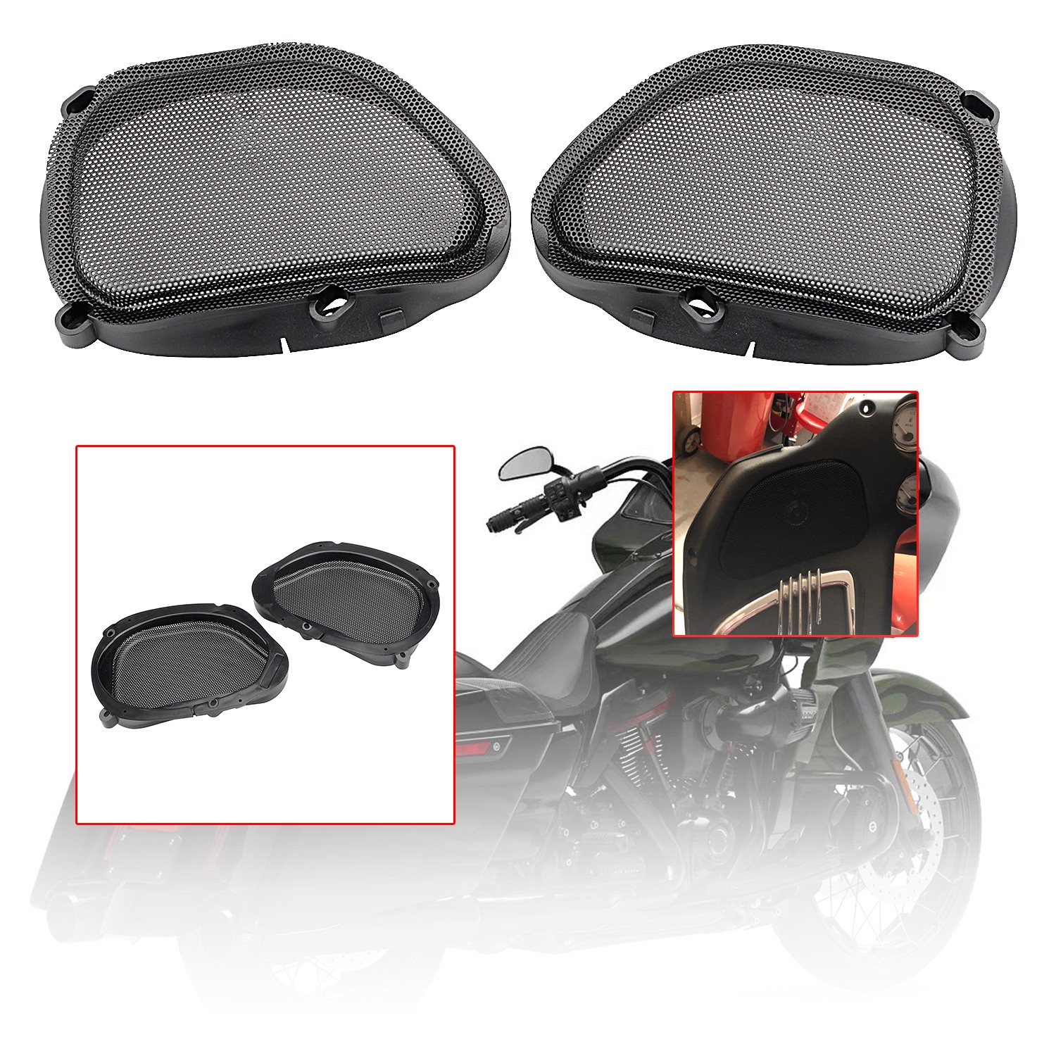 Front Fairing Speaker Grill Cover For Harley Road Glide FLTR EFI FLTRI 1998-2013