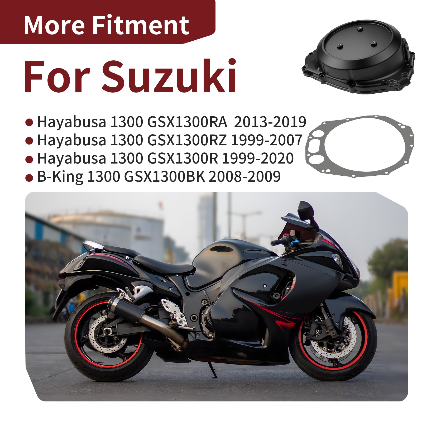 Clutch Cover with Gasket for Suzuki Hayabusa GSX1300RZ 1999-2007 / 11340-24F01