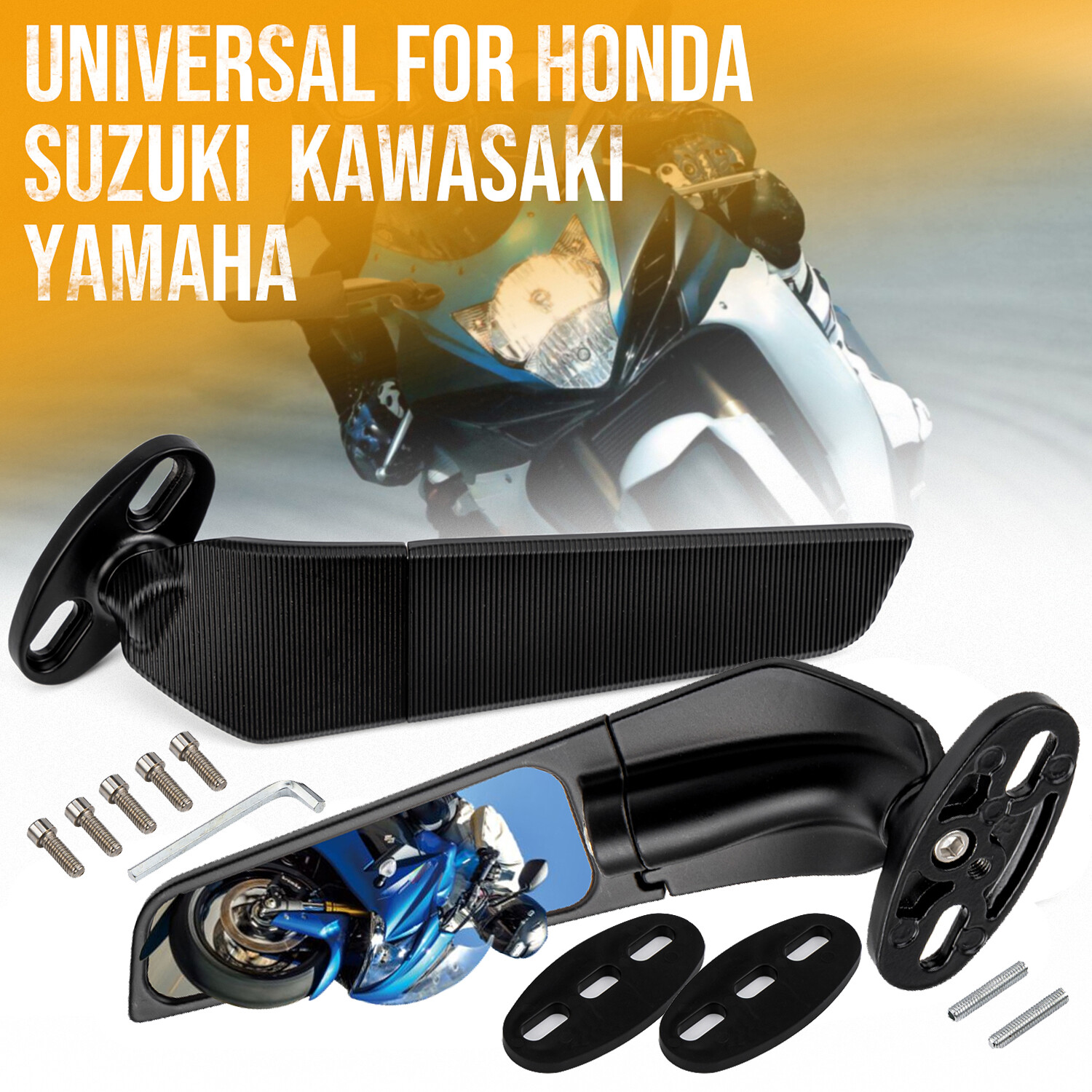 Fit for Suzuki GSXR600 GSXR750 GSXR1000 Rearview Side Mirrors Adjustable Mirrors