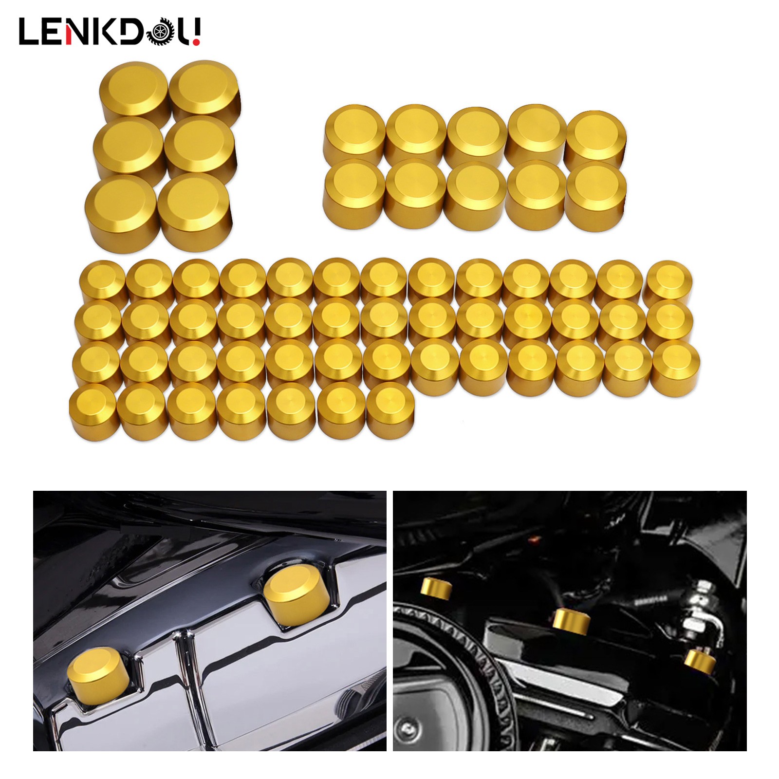 62PCS Engine Bolt Caps Cover Kit For Harley M8 Road Glide Street Glide Softail