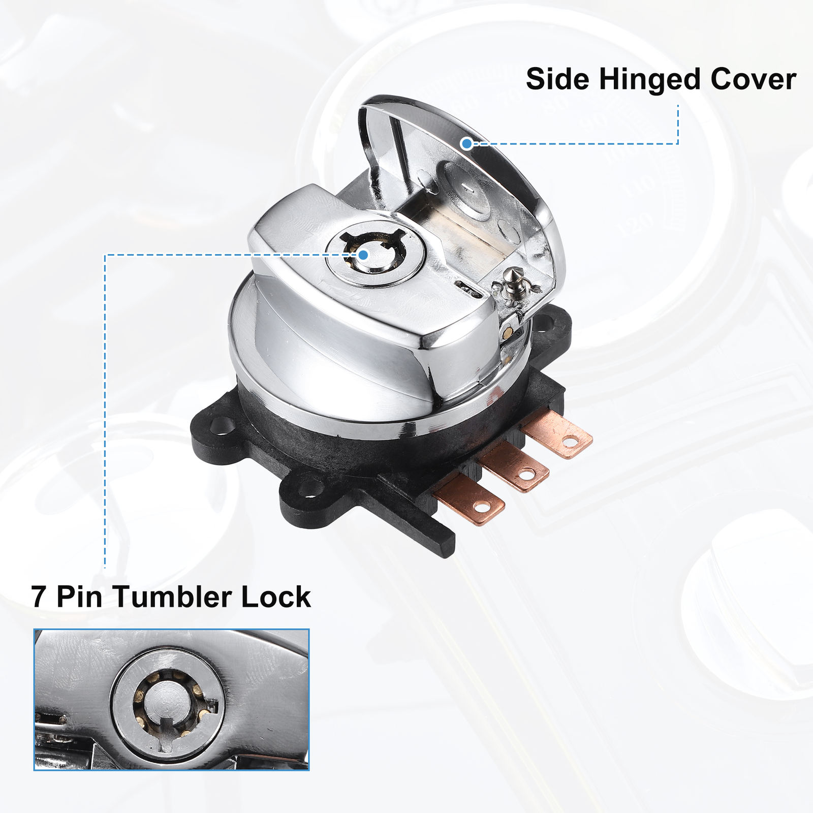 Round Key Ignition Switch ONE Custom for Harley-Davidson Softail Road King 93-13