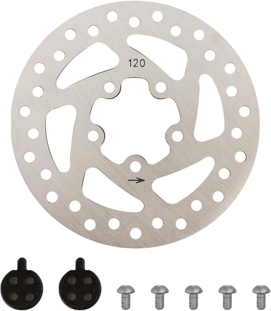 Stainless Steel 120mm Brake Disc and 2 Pads M365/PRO/PRO2 Electric Scooter