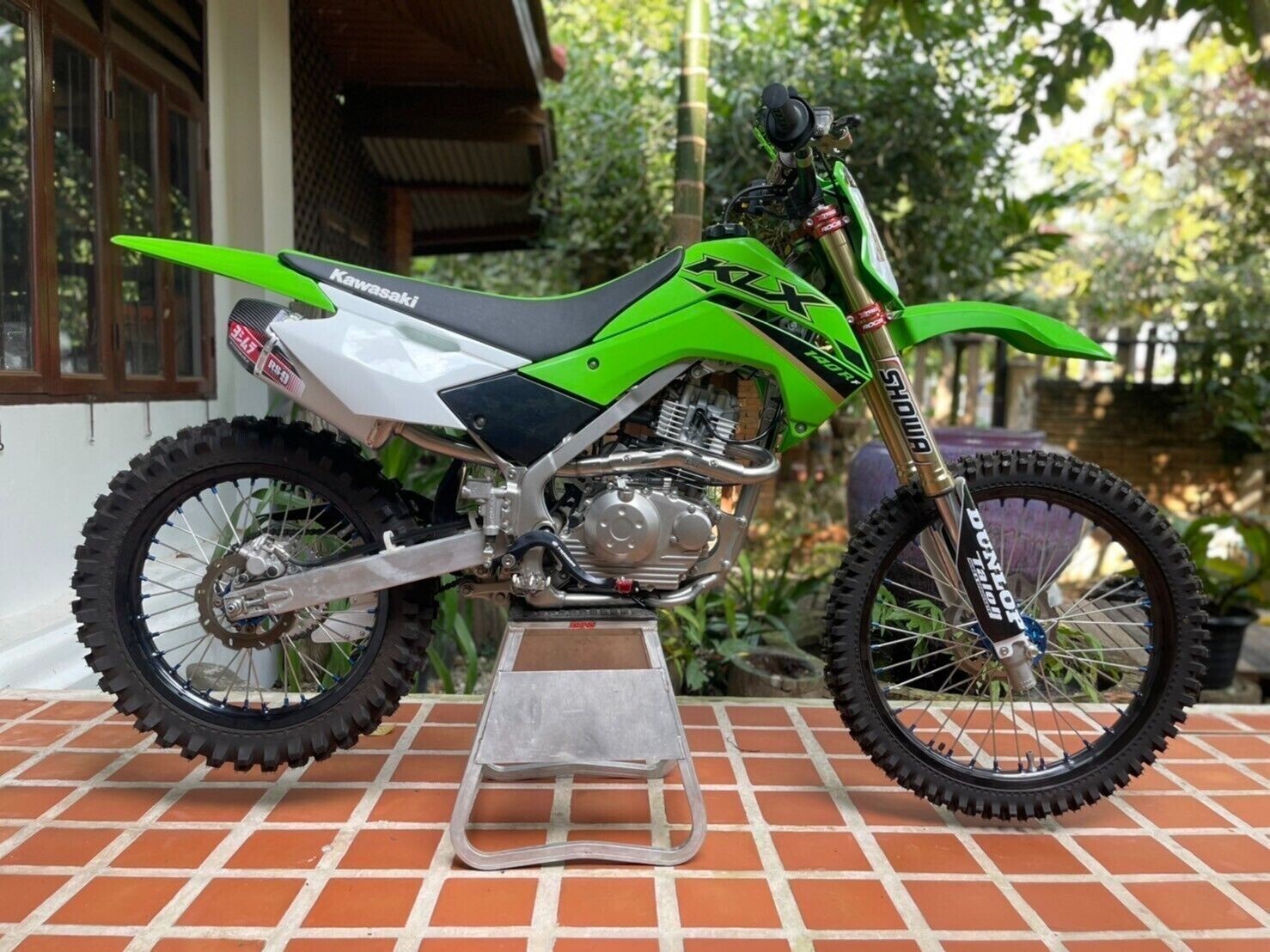 FULL SYSTEM EXHAUST MUFFLER REAR PIPE CARBON RS9 KAWASAKI KLX140 KLX140L R 140RF