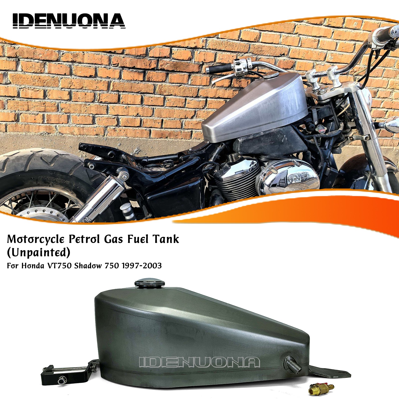 Unpainted Silver Petrol Fuel Tank Gas Tank For Honda VT750 Shadow 750 1997-2003