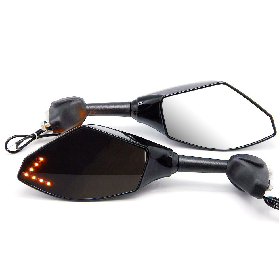 For Yamaha YZF600R FZ6R Raven Motorcycle LED Turn Signals Side Mirrors Amber Lam