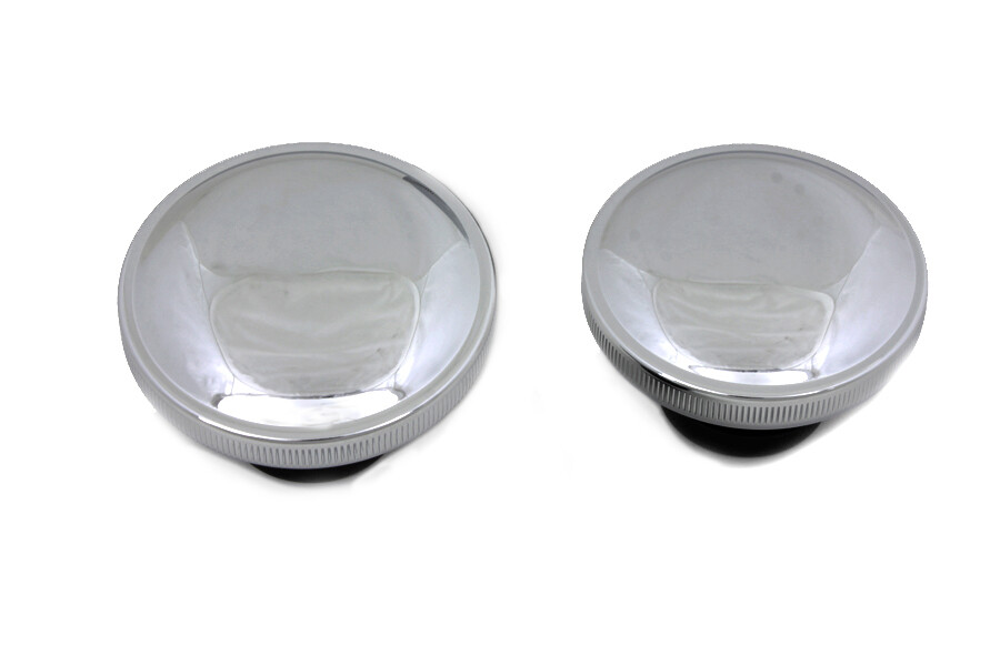 Harley Gas Caps Fat Bob Split Tank Chrome Set FXR EVO 84-95 V-Twin 38-0321 X8