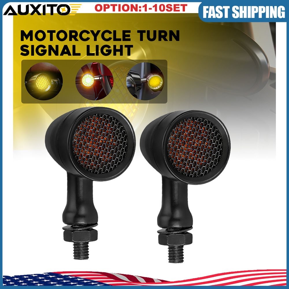Black Motorcycle LED Amber Blinker Brake Running Tail Turn Signals Light 2-20X