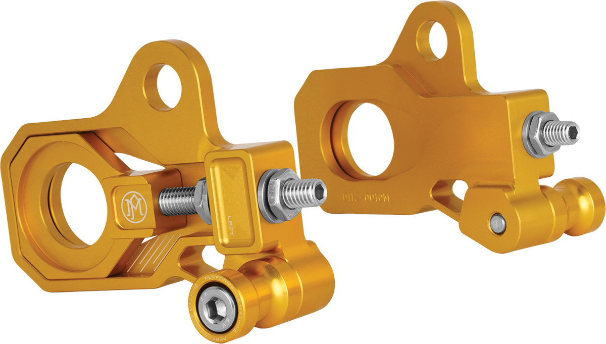 Performance Machine Gold Rear Axle Adjuster Kit 2009-2021 Harley Touring Models