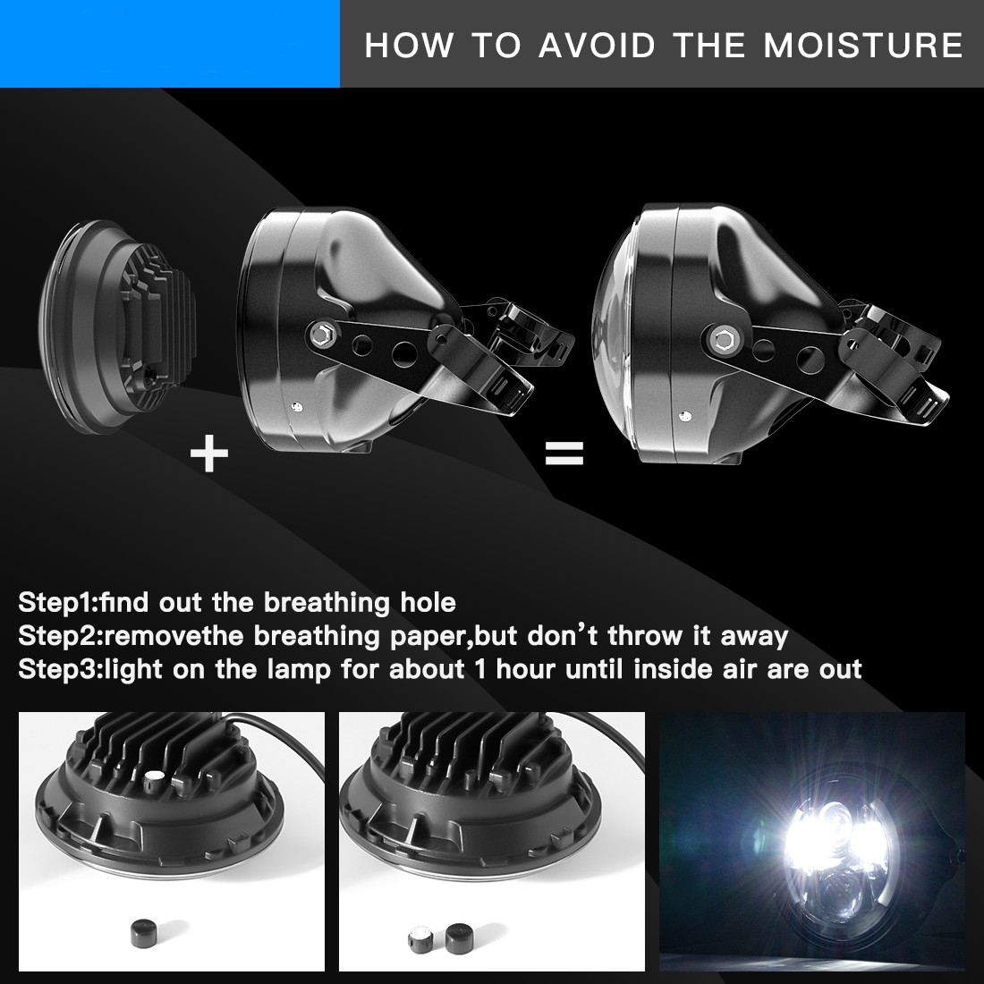 7 Inch LED Motorcycle Headlight Round For Harley Honda Suzuki Yamaha Kawasaki