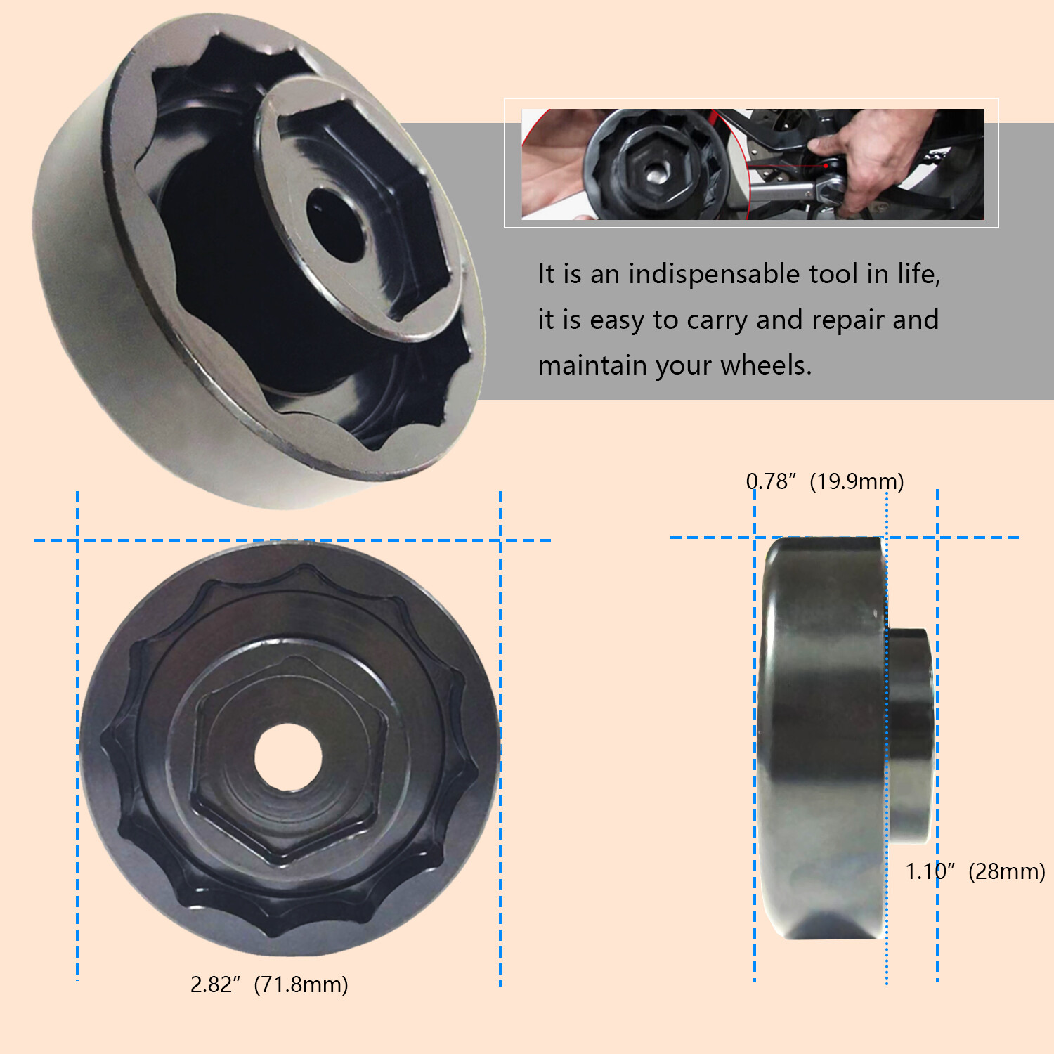 Front Rear Wheel Axle Nut Socket Tool for Ducati Multistrada Monster Super Sport