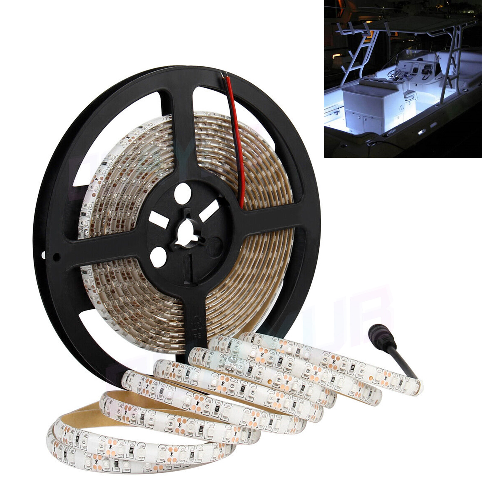 300 LEDs 5m Super Bright LED Strip Lights 12V Waterproof IP67 5050 SMD White