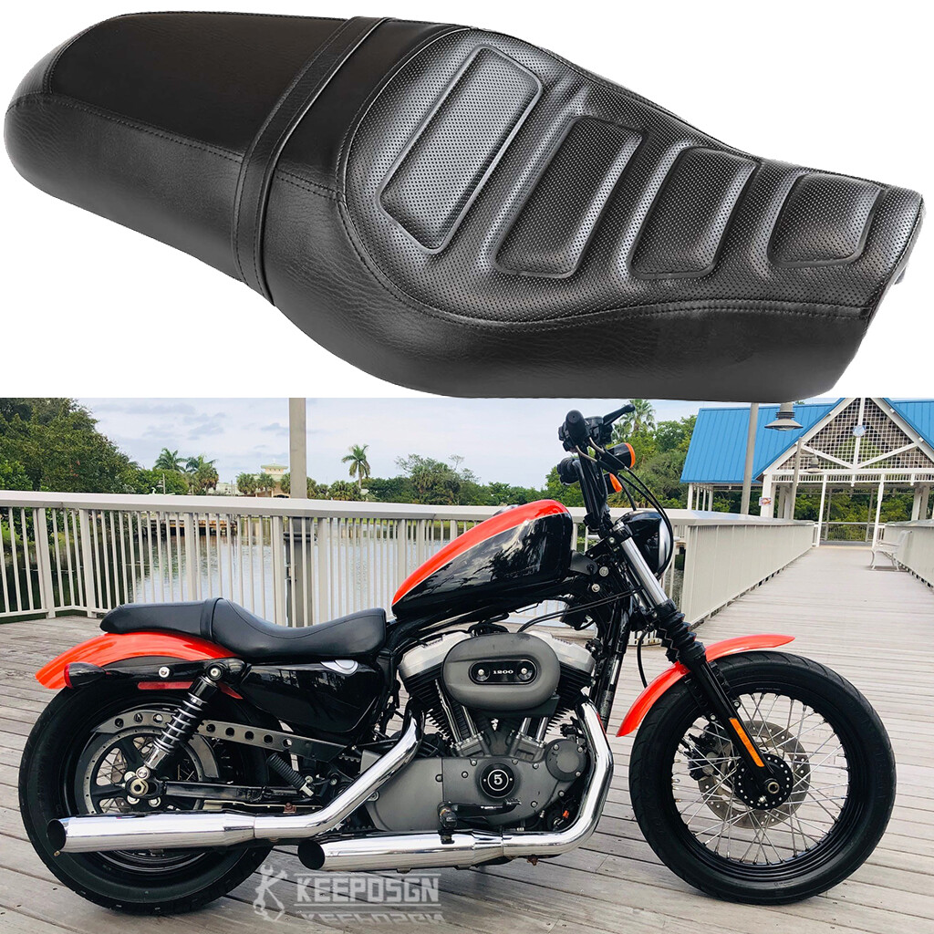 Two Up Driver Passenger Seat For Harley Davidson Sportster XL 1200 883 Nightster