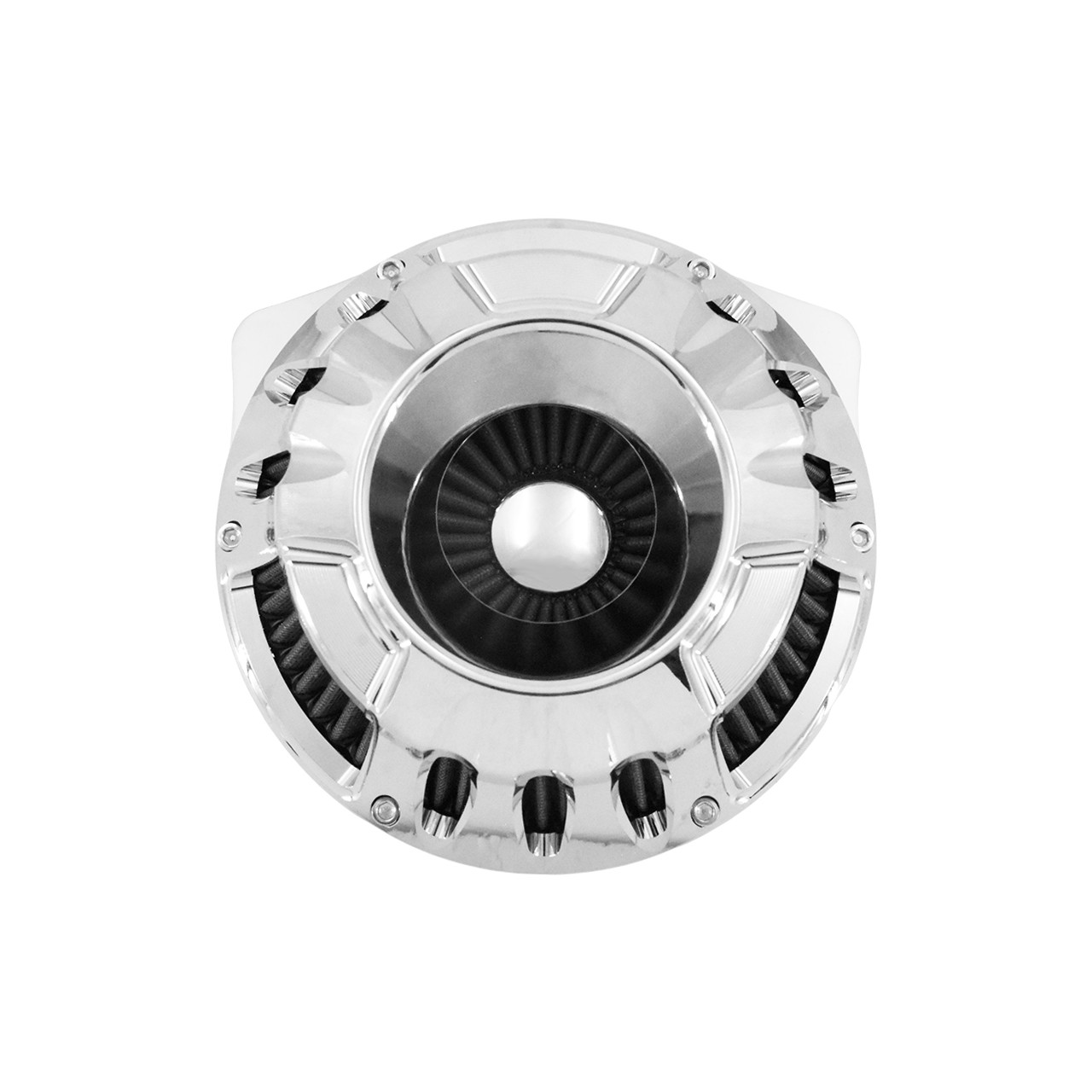 Chrome CNC Cut Air Filter Gray Intake For Harley Softail 2000-15 Touring 00-2007
