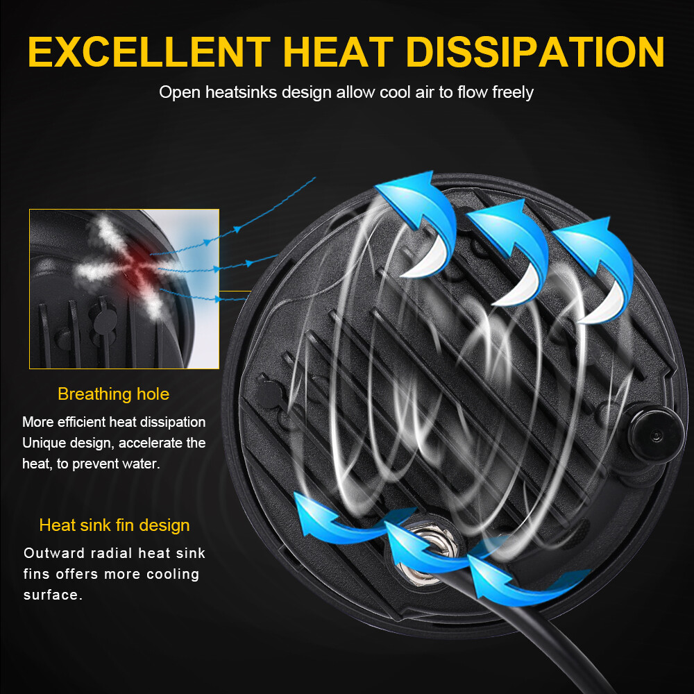 Motorcycle 5.75″ 5 3/4 LED Headlight Projector For Dyna Sportster XL1200 XL883