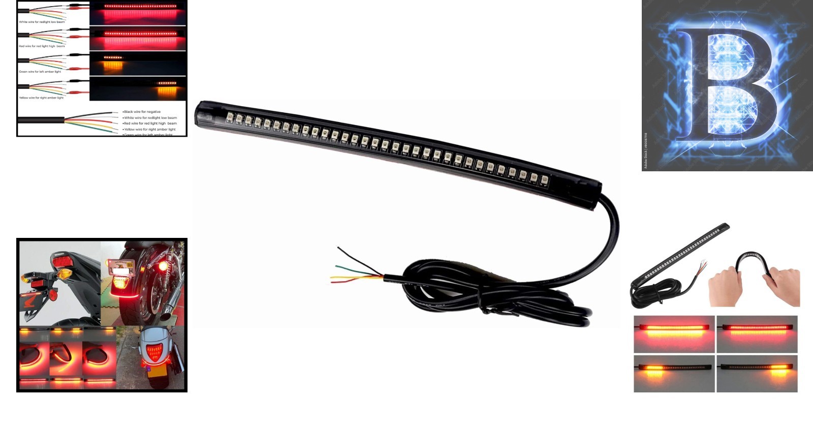 Durable 32 LED Light Strip – Perfect for Motorcycle Tail Lights and Signal Use