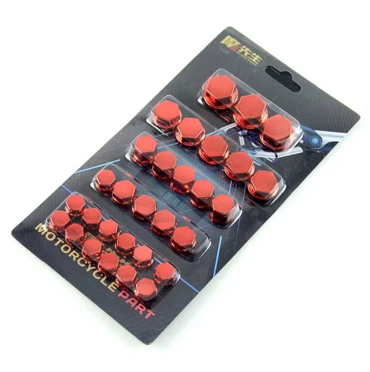 30pcs Motorcycle Screw Cap Cover Set Bolt Nut Head Covers Decoration Kit