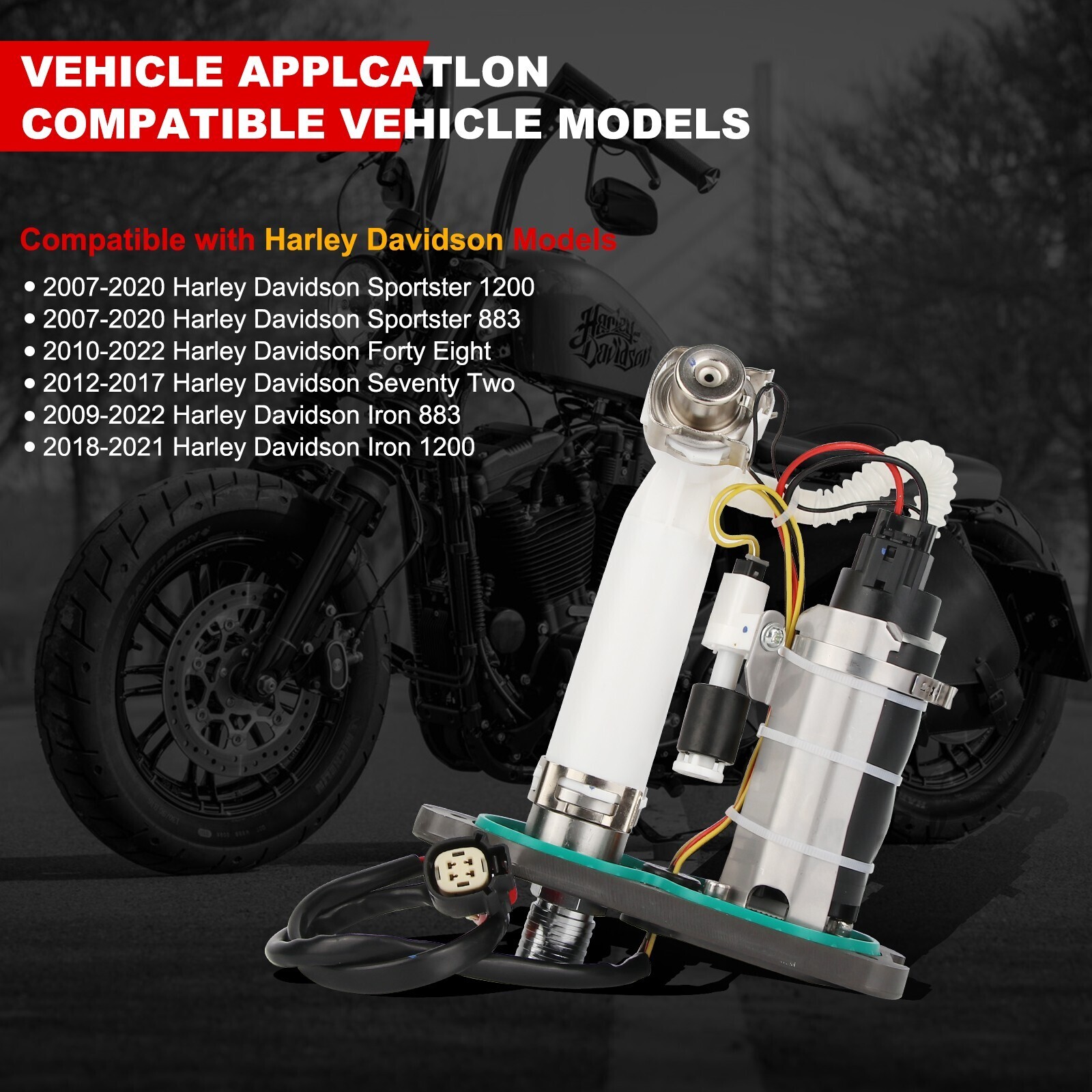 New Fuel Pump Module Assembly 07-19 Harley-Davidson Sportster XL883 75305-07A
