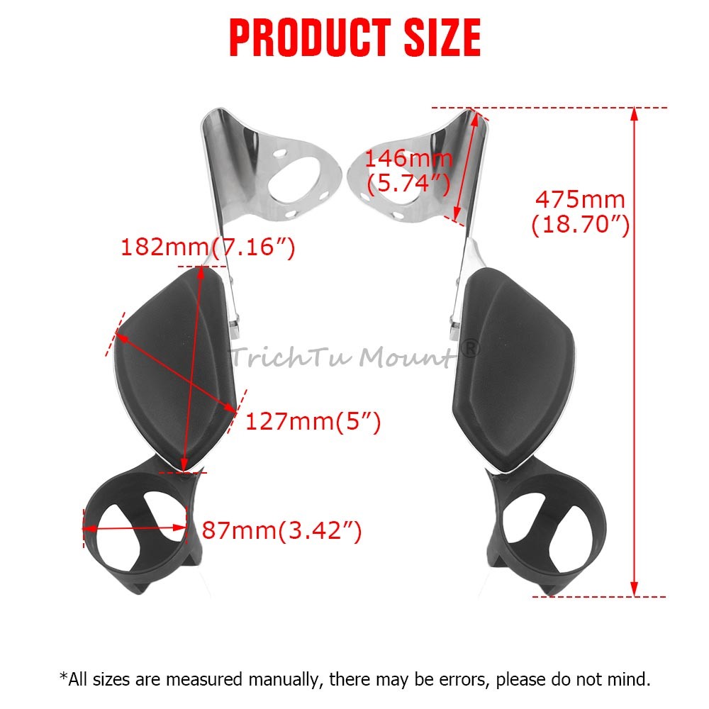 Rear Passenger Arm Rests W/Drink Holder For Harley Touring Electra Road Glide