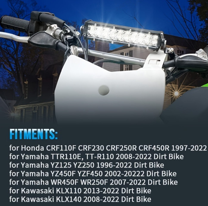 Universal LED Headlight Light Bar Upgrade Kit For Dirt Bike Easy Installation US