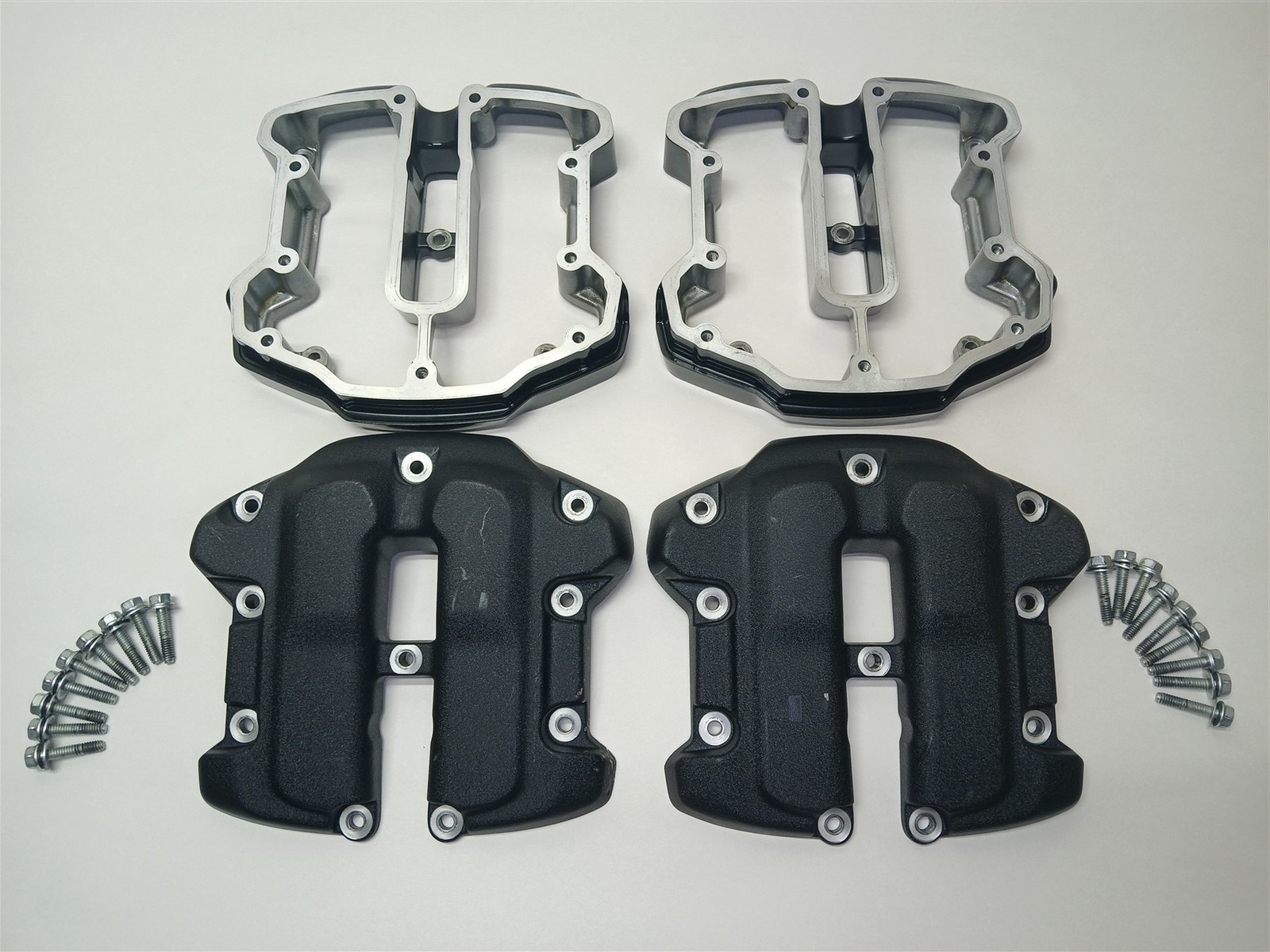 Harley-Davidson M8 Upper & Lower Rocker Box Covers 25700371 Wrinkle Black