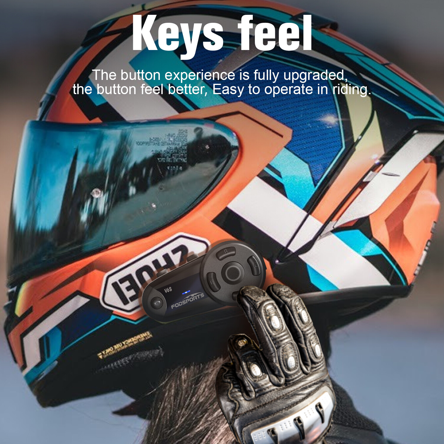 2x V6S Motorcycle Intercom 2-way 1000m Bluetooth Helmet Headset Communication
