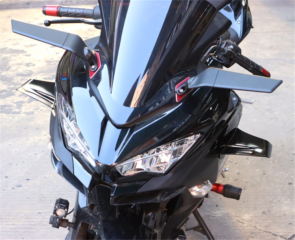 Side Winglet Air Deflector Spoiler Wing Kit Front Fairing Trim For Motorcycle