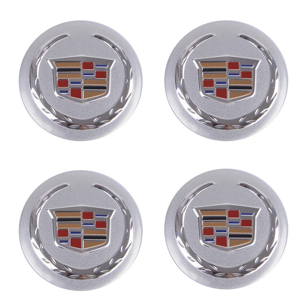 4x Silver 56mm wheel center cap stickers Decal for Cadillac Sts Ct4 Cts Ct6 Srx
