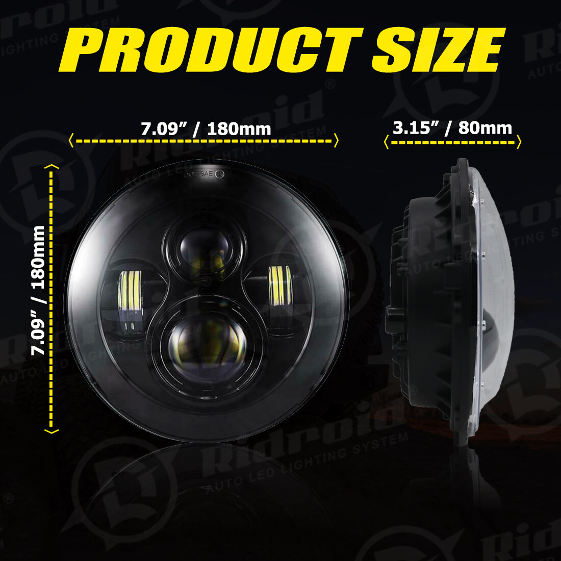 7″ inch LED Headlight Hi/Lo Beam Projector for Harley-Davidson Street Glide FLHX