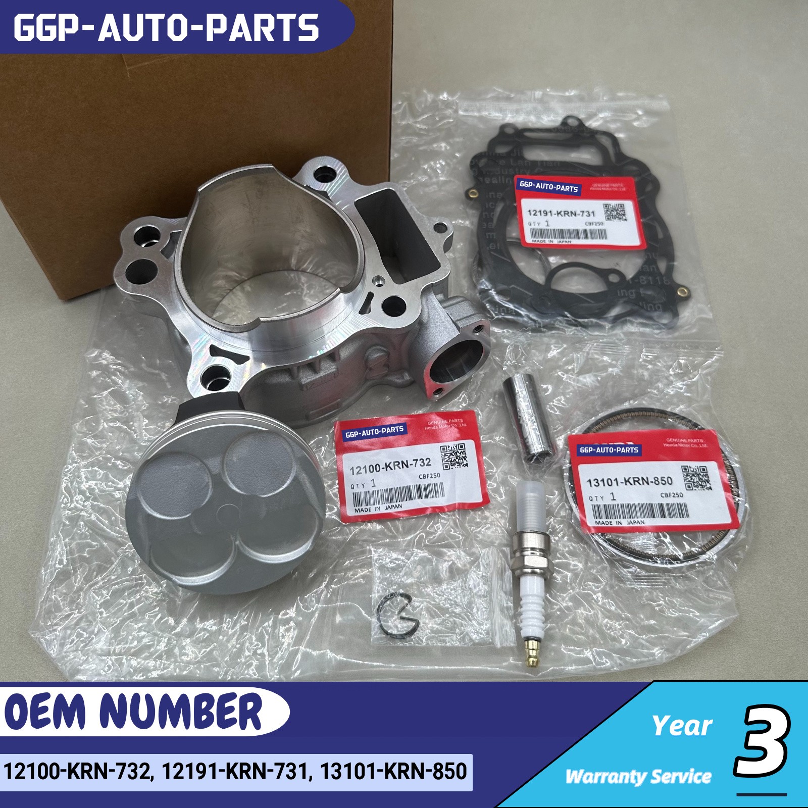 NEW TOP END KIT W/ CYLINDER 78MM 12100-KRN-732 FOR HONDA CRF250X 2004-2017