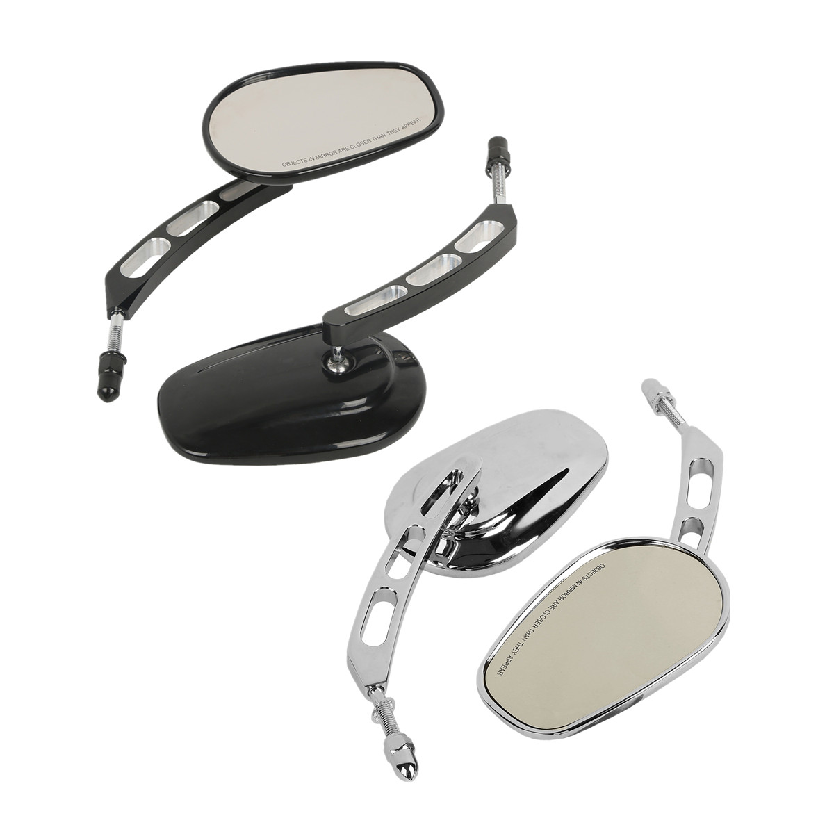 Universal 8mm Rear View Side Mirrors Fit For Harley Touring Road King Road Glide