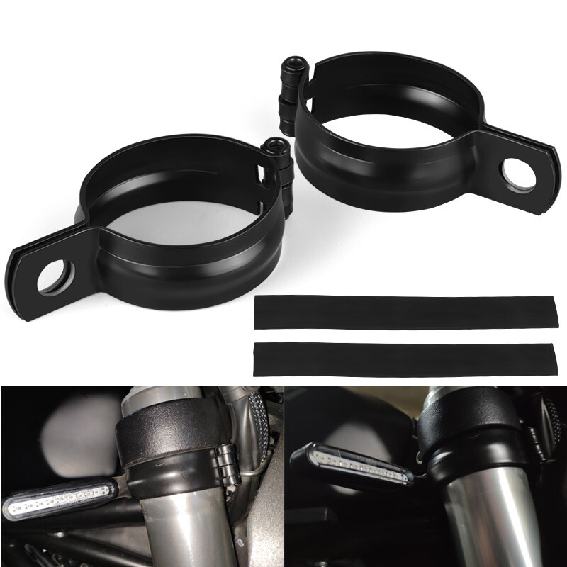 Motorcycle Front Fork Mount Clamp Turn Signal Light Holder Mount Bracket 37-50mm