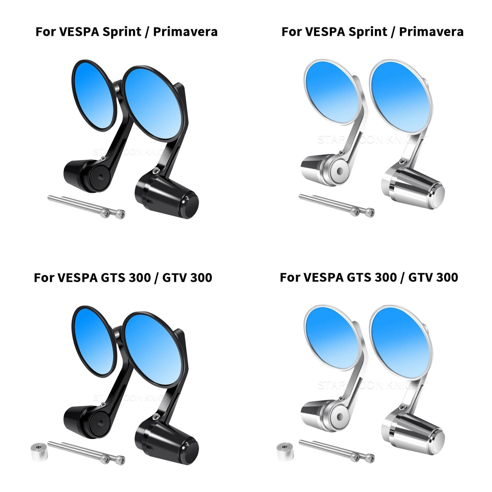 Rear View Mirrors Handlebar for VESPA Primavera Sprint 50 125 150 GTS GTV 300