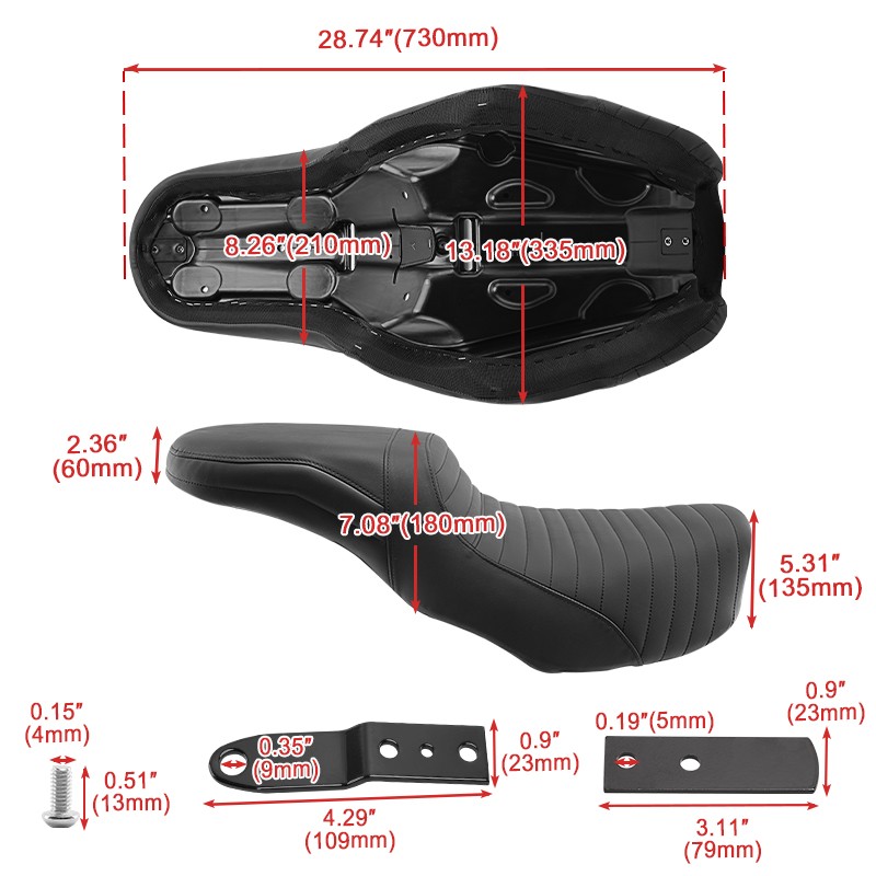 Driver & Passenger Seat Fit For Harley Dyna Fat Bob Street Bob FXDB 2006-2017