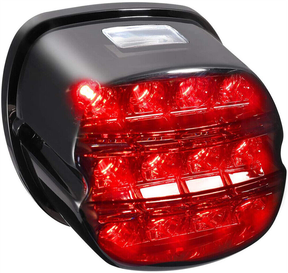 Motorcycle Smoked Lens Tail Rear LED Light Brake Lamp For Harley Softail Fatboy