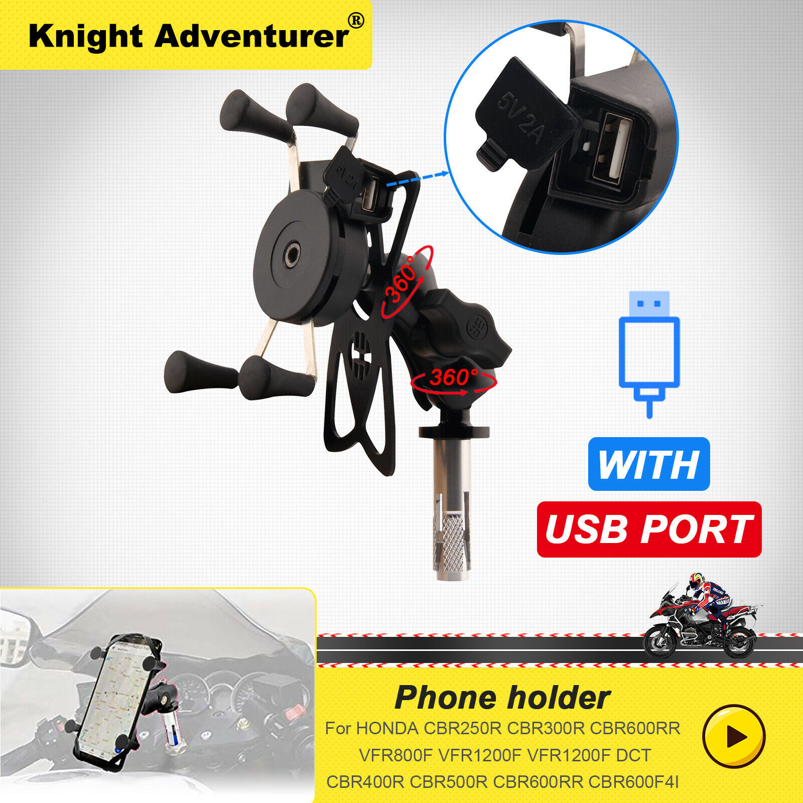 Navigation Phone Mount Bracket Holder For HONDA CBR 600RR CBR600RR 2007-2022